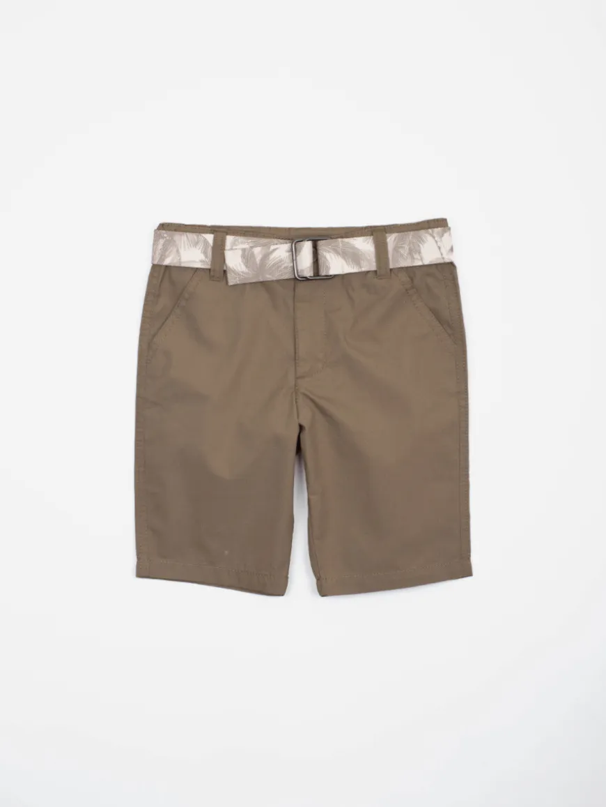 Bermuda ceinture imprimé palmiers