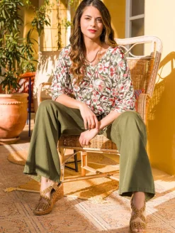 Blouse fleurie bas noué