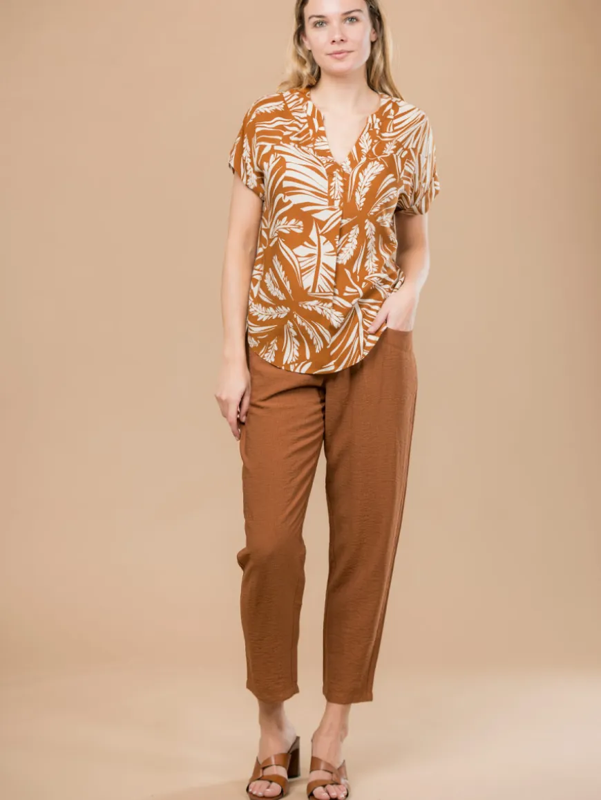 Blouse imprimé feuillage