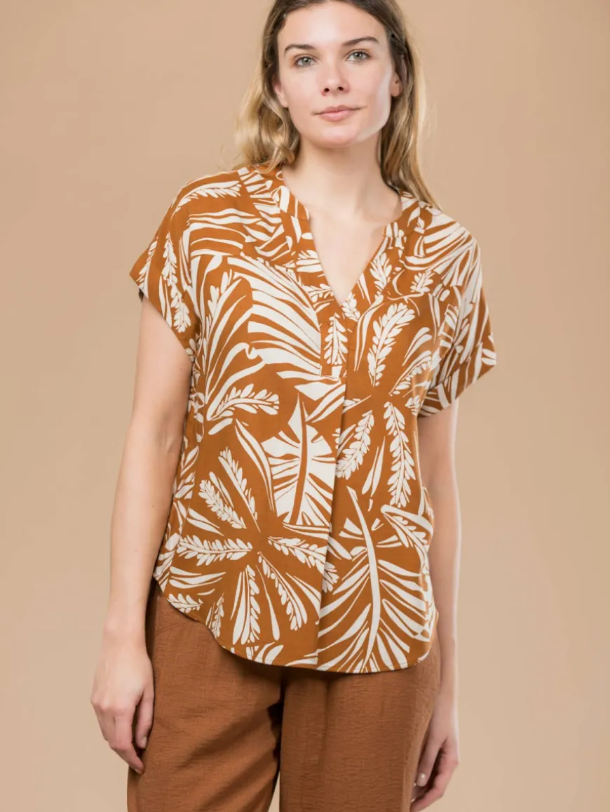 Blouse imprimé feuillage