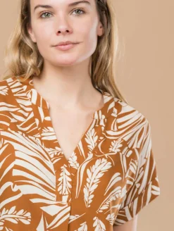 Blouse imprimé feuillage