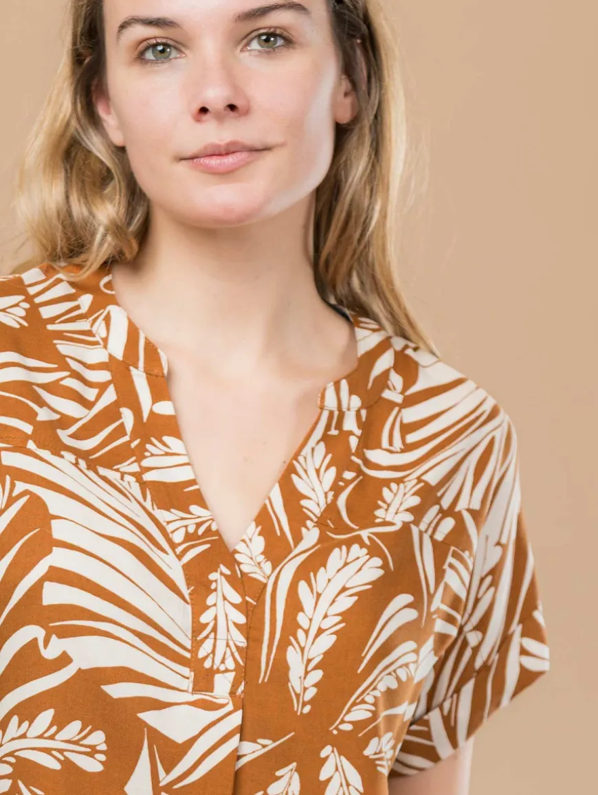 Blouse imprimé feuillage