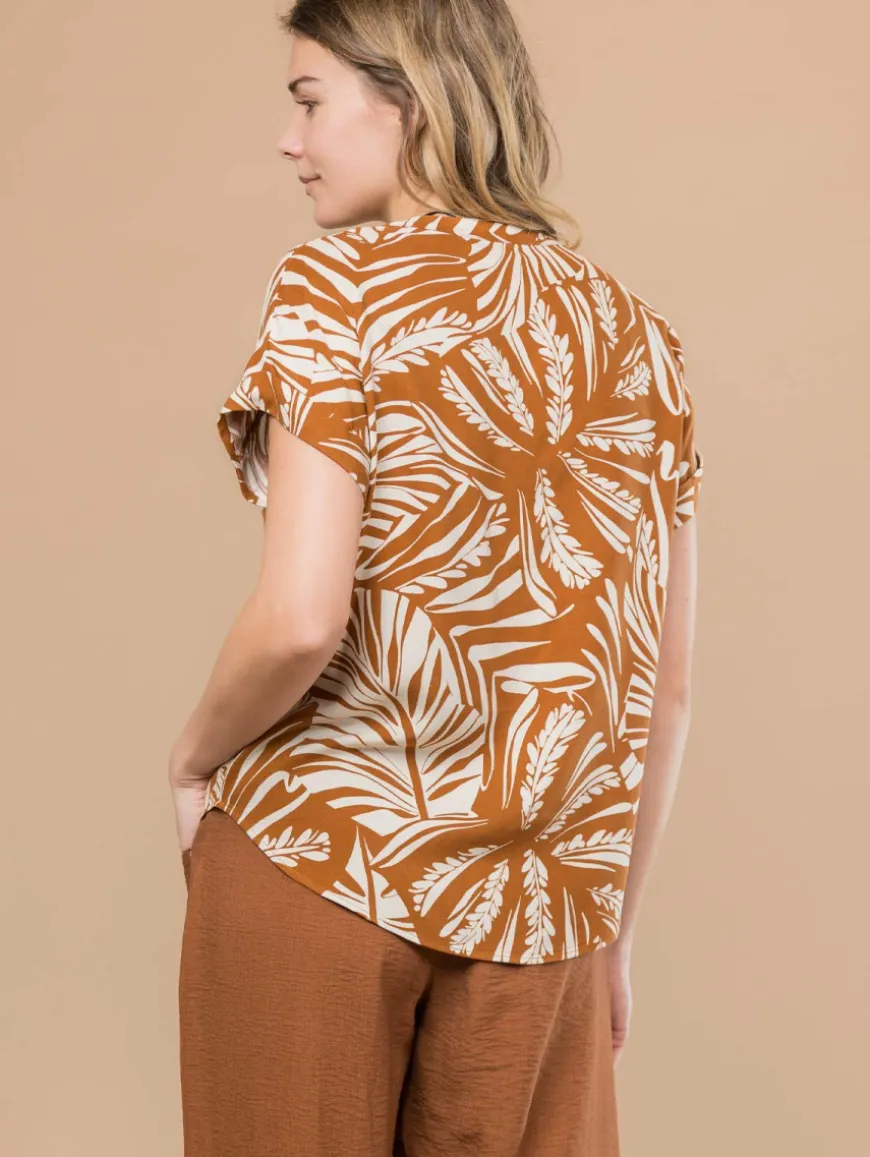 Blouse imprimé feuillage