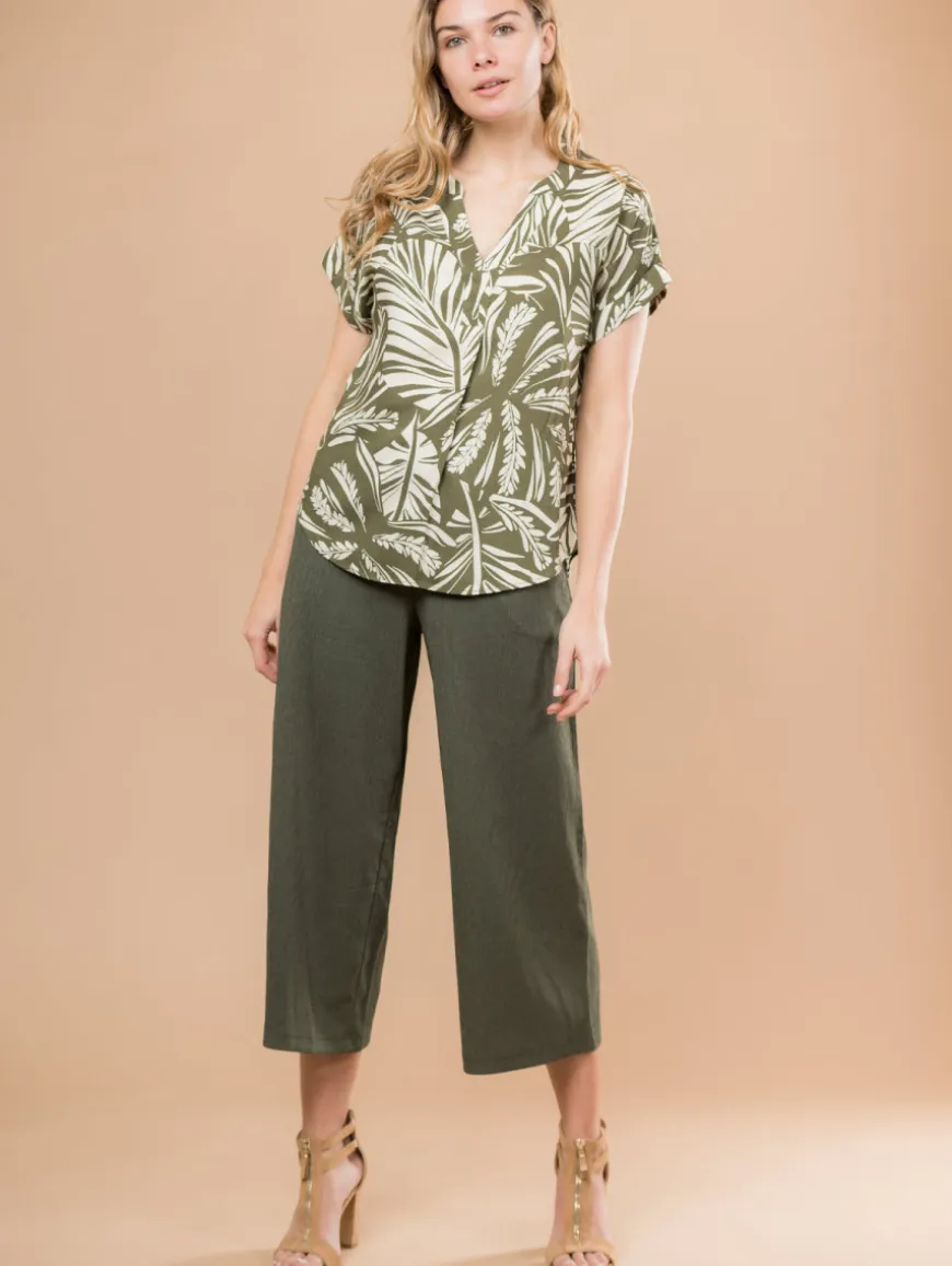Blouse imprimé feuillage
