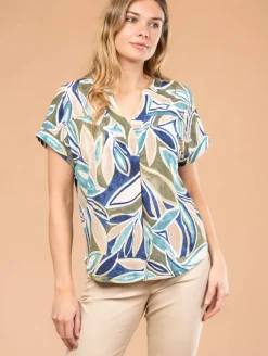 Blouse imprimé feuillage