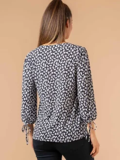 Blouse imprimé liberty col dentelle