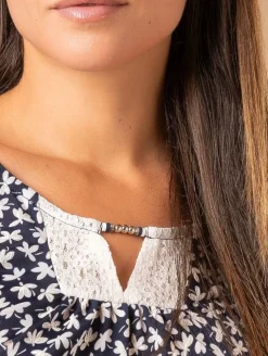 Blouse imprimé liberty col dentelle