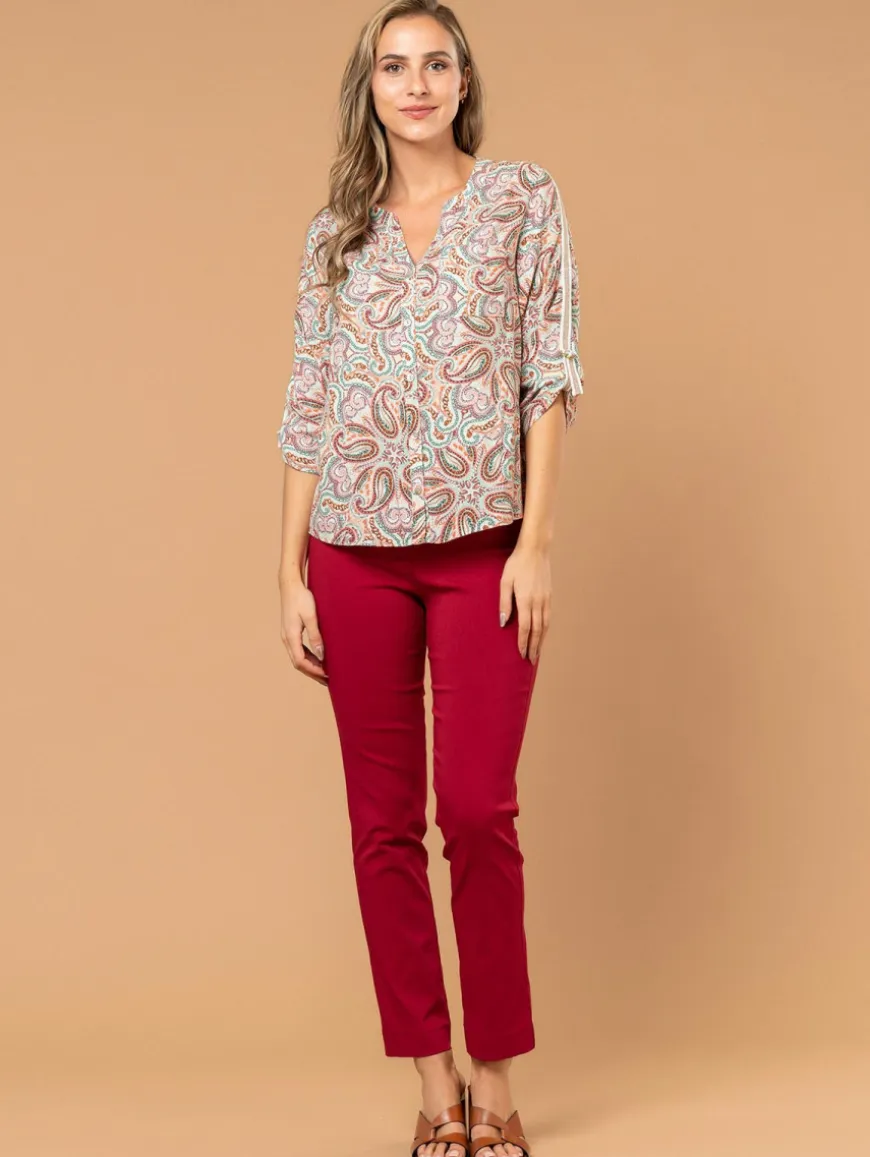Chemise imprimé cachemire galons