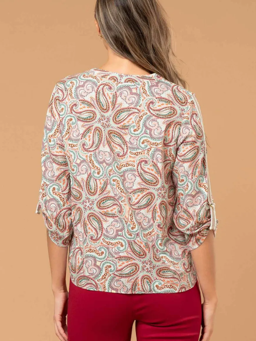 Chemise imprimé cachemire galons