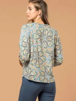 Chemise imprimé cachemire galons