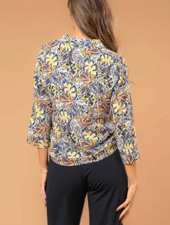 Chemise imprimé feuillage bas noué