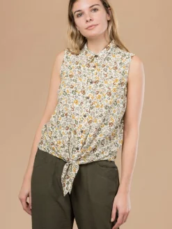Chemise imprimé fleuri bas noué