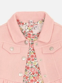 Ensemble 3 pièces fleurs veste molleton