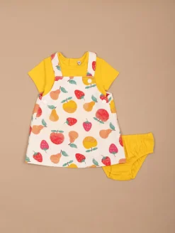 Ensemble robe-salopette fruits