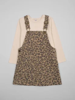 Ensemble robe-salopette panthère