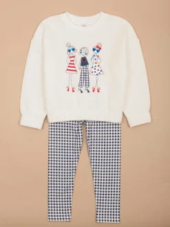 Ensemble sweat legging vichy