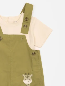Ensemble tee-shirt salopette animaux