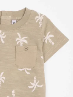 Ensemble tee-shirt short palmiers