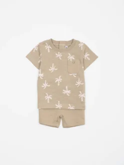 Ensemble tee-shirt short palmiers
