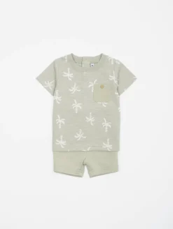 Ensemble tee-shirt short palmiers