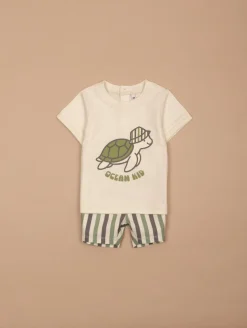 Ensemble tortue short rayé