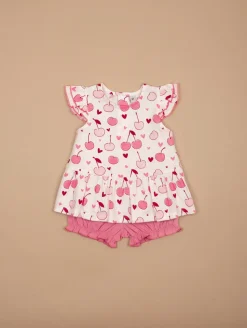 Ensemble tunique bloomer cerises