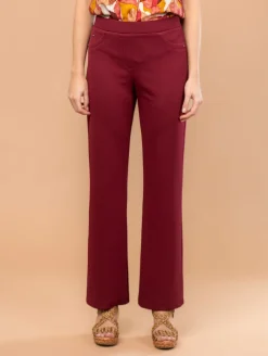 Pantalon droit maille nid d'abeille