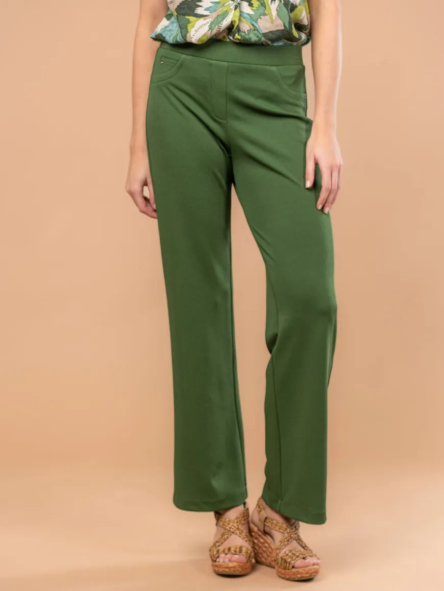 Pantalon droit maille nid d'abeille