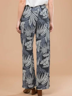 Pantalon fluide imprimé feuillage