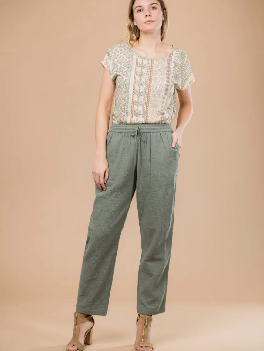Pantalon gaze de coton