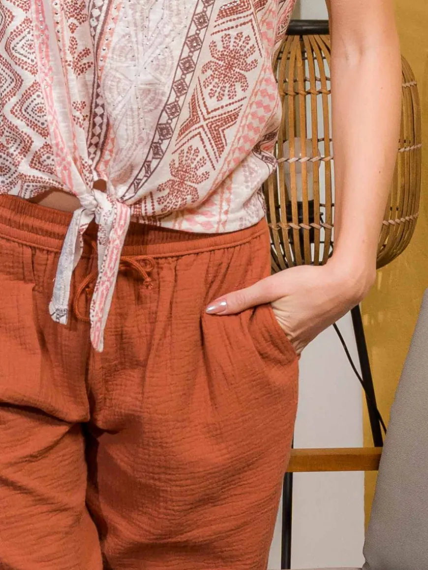 Pantalon gaze de coton