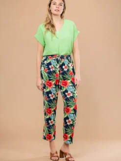 Pantalon imprimé tropical