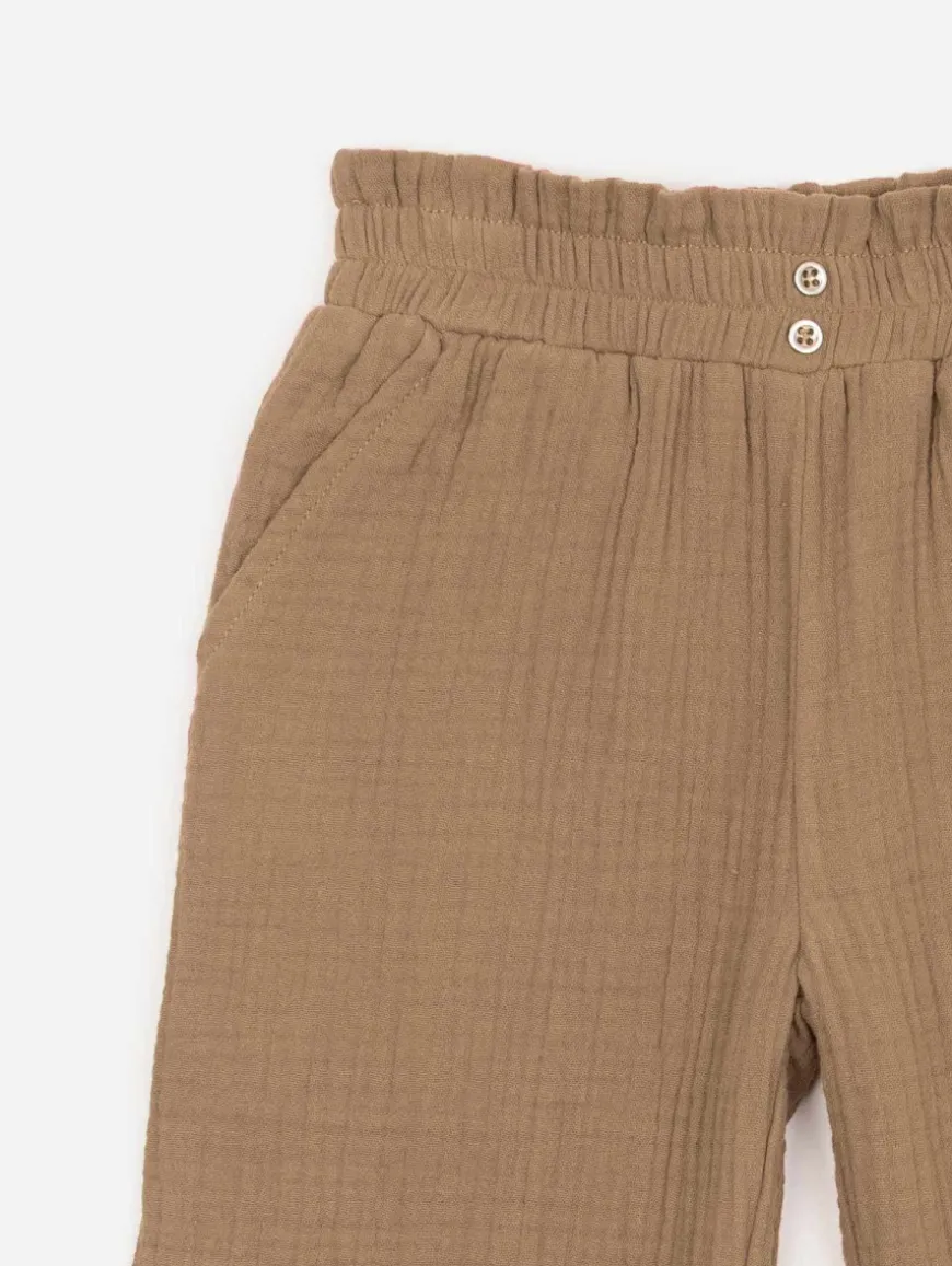 Pantalon large gaze de coton