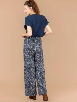 Pantalon large imprimé fleuri
