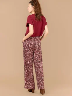 Pantalon large imprimé fleuri