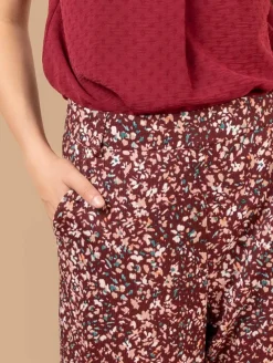 Pantalon large imprimé fleuri
