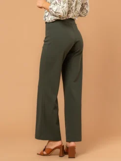 Pantalon large scuba crêpe ceinture