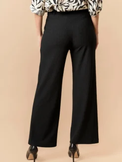 Pantalon large uni crépon