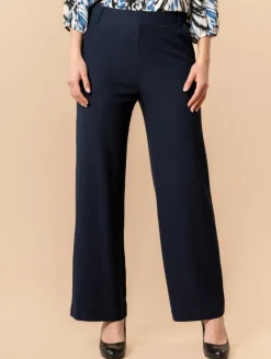 Pantalon large uni crépon