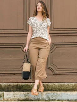Pantalon maille crépon