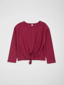 Pull fin fille bas noué
