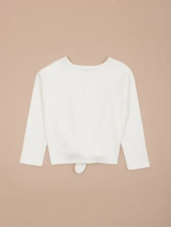 Pull fin fille bas noué
