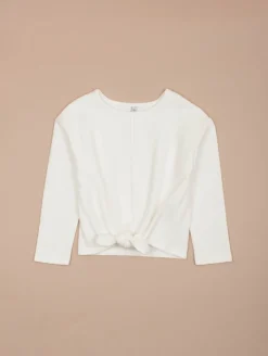 Pull fin fille bas noué