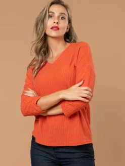 Pull fin maille côtelée