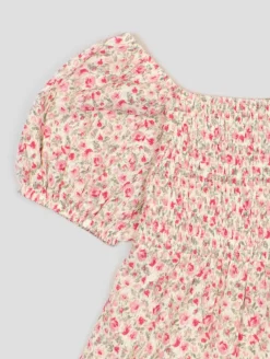 Robe crépon imprimé fleuri