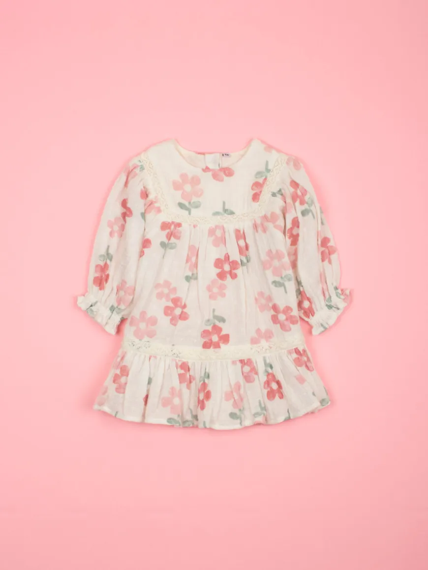 Robe gaze de coton imprimé fleuri