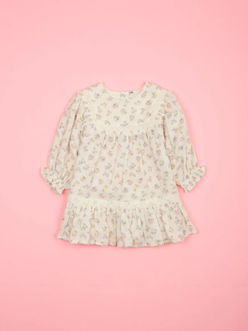 Robe gaze de coton imprimé fleuri