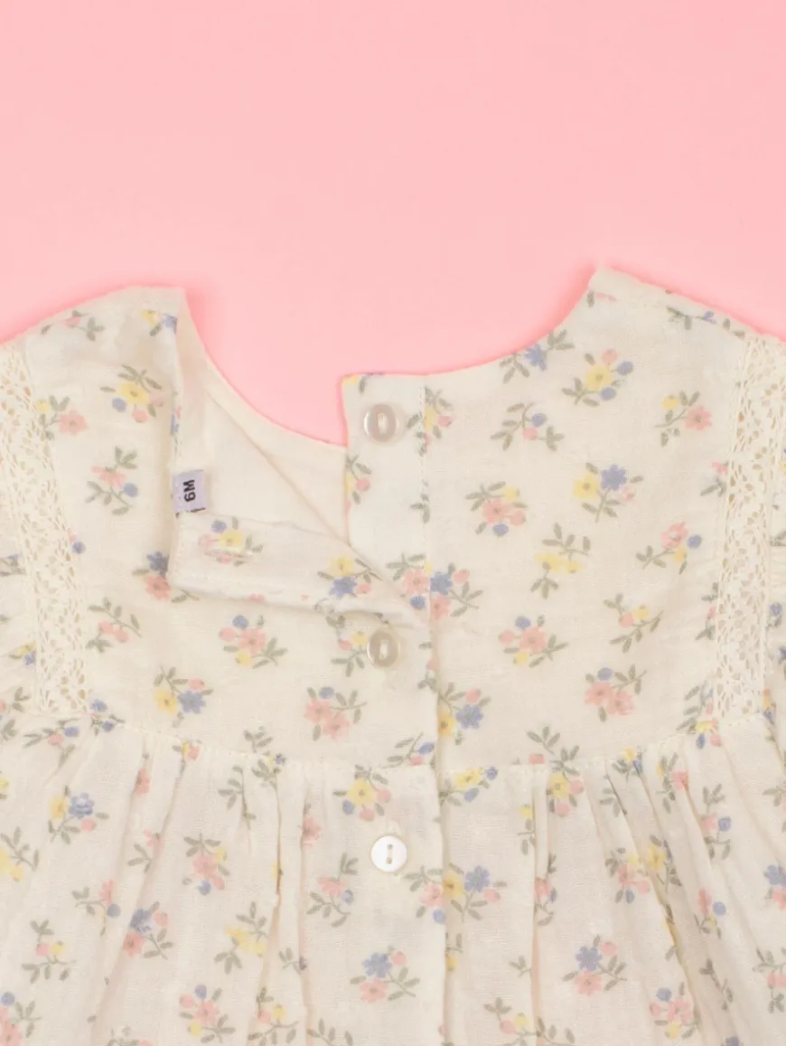 Robe gaze de coton imprimé fleuri