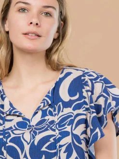 Robe imprimé fleurs bicolores