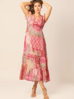 Robe longue imprimé patchwork